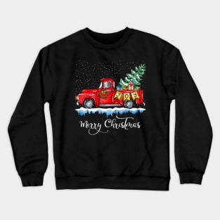 Vintage Merry Christmas Red Truck Old Fashioned Christmas Crewneck Sweatshirt